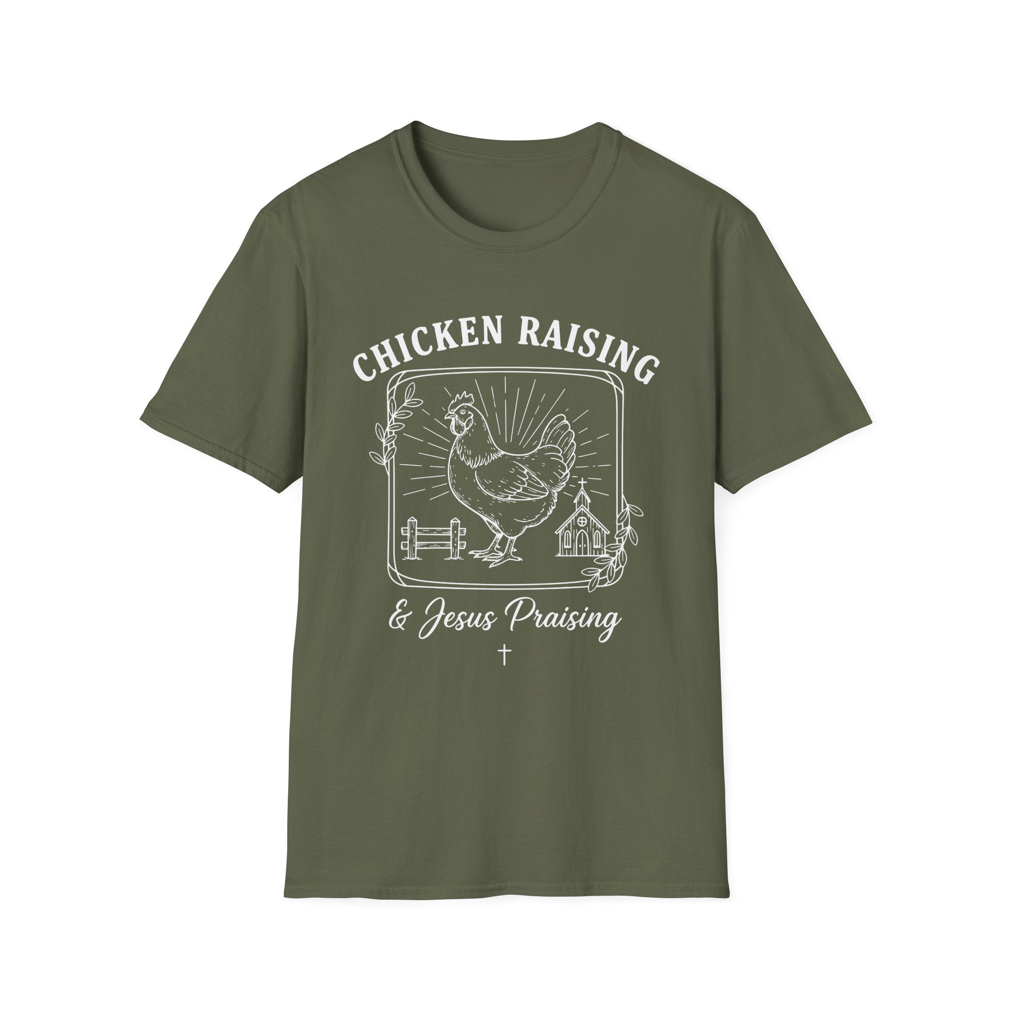 Chicken Raising And Jesus Praising Softstyle T-Shirt
